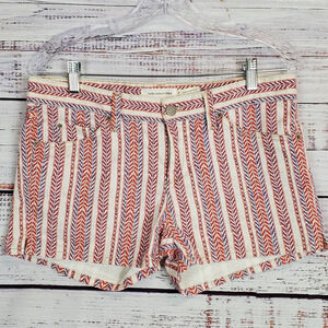 Isabel Marant Etoile Cooper Chevron Denim Shorts Fits Size 8/10